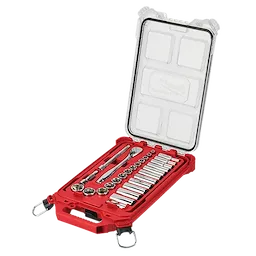 Milwaukee Set de cliquet et douilles 28 pcs 3/8\" avec organiseur compact à profil bas PACKOUT™ - SAE 48-22-9481