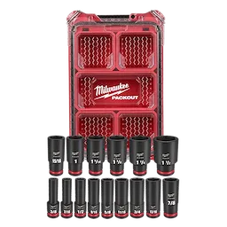Milwaukee SHOCKWAVE Impact Duty™ Socket 1/2” Dr 15PC SAE PACKOUT Set 49-66-6802