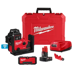 Milwaukee M12™ Green 360° 3-Plane Laser w/Automatic Alignment & Receiver 3642-21