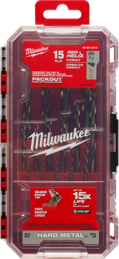 Milwaukee Ensemble de forets au cobalt RED HELIX™ – 15 pièces 48-89-2370