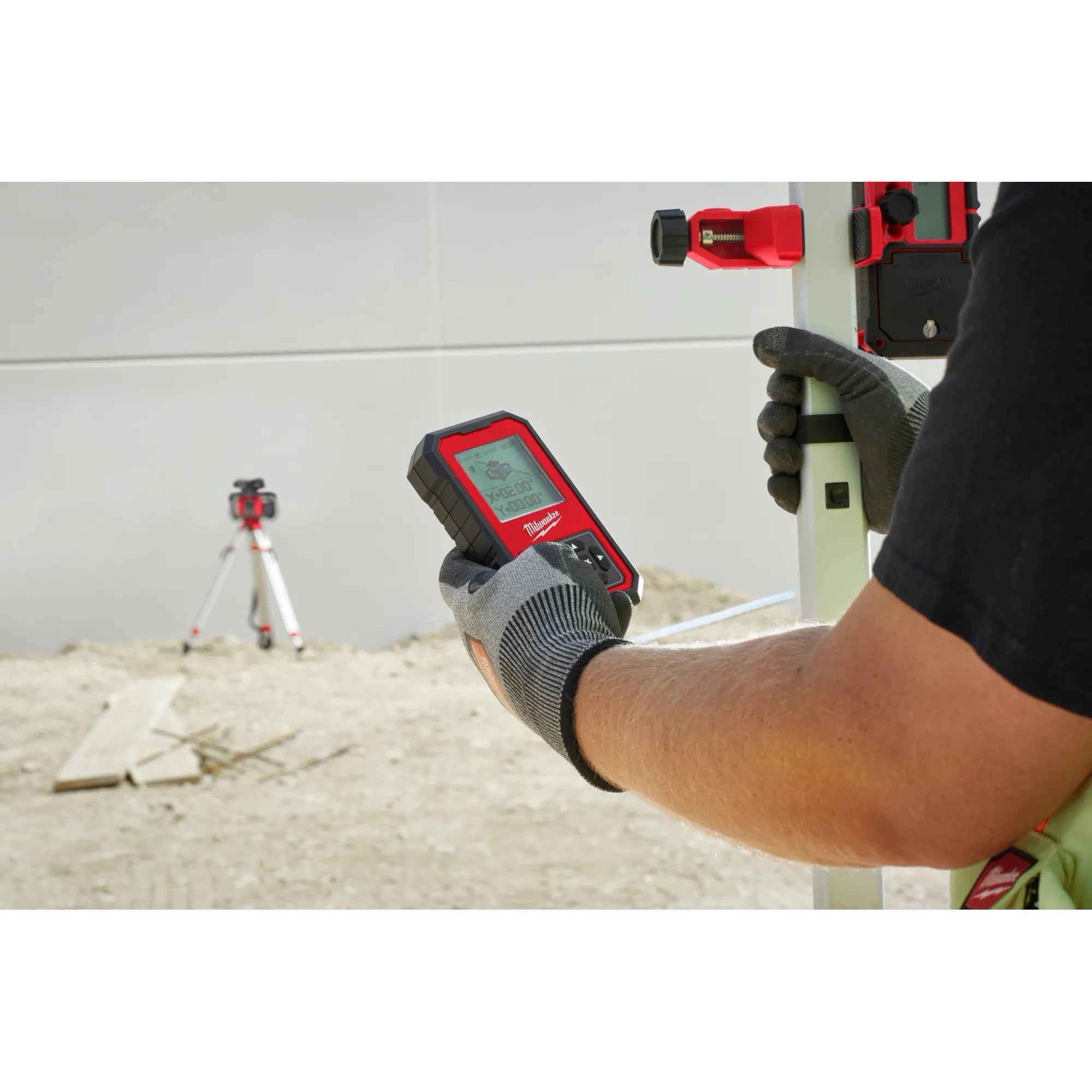 Milwaukee Récepteur laser rotatif extérieur à double pente rouge 3714