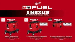 Milwaukee Aspirateur humide/sec M18 FUEL™ NEXUS™ 6 gallons compatible PACKOUT™ et VACLINK™ 0914-20