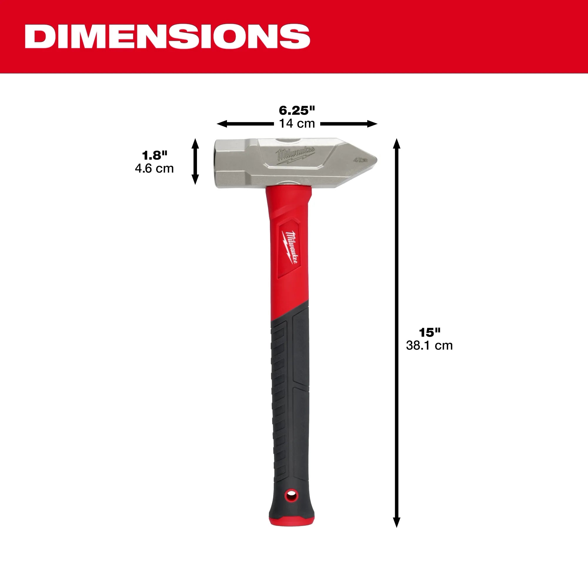 Milwaukee Marteau à panne croisée en fibre de verre 4 lb 48-22-9315