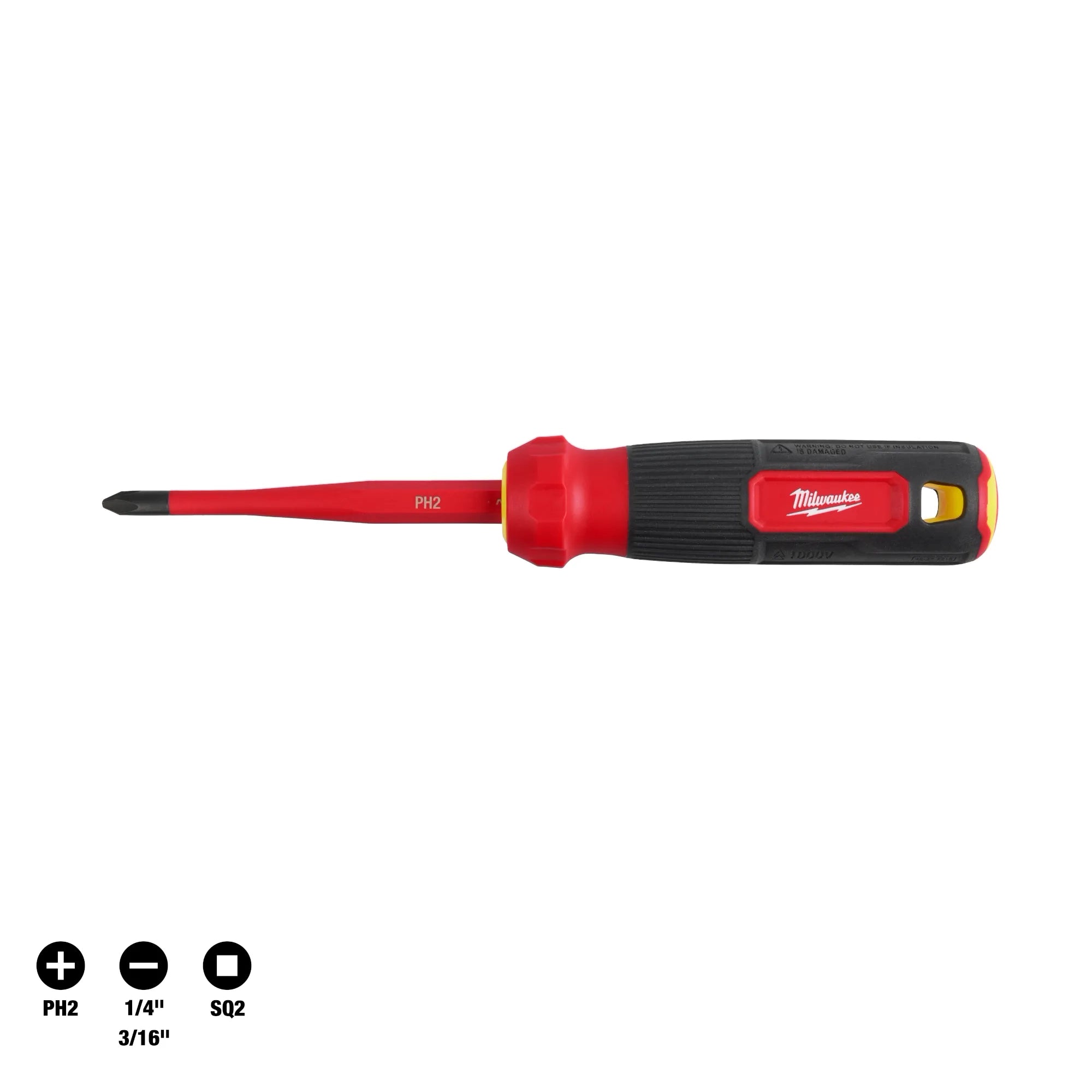 Milwaukee Tournevis multi-embouts à pointe fine isolé 4-en-1 1000 V 48-22-2216