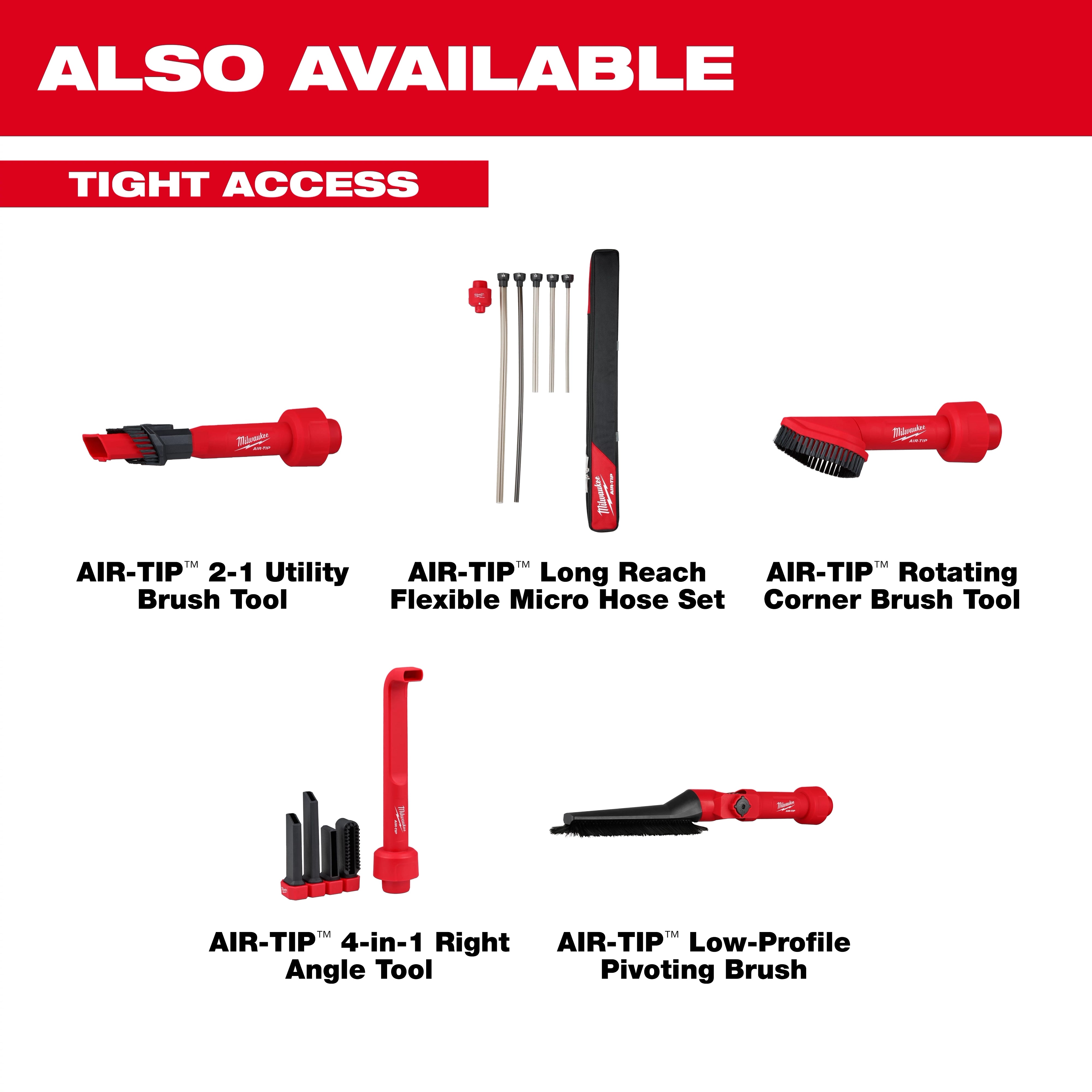 Milwaukee Outil de nettoyage à angle droit 4‑en‑1 AIR‑TIP™ 49-90-2026