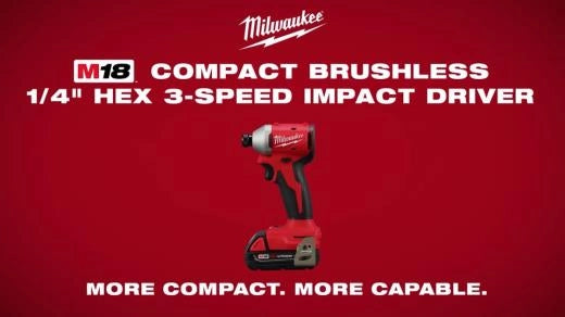 Milwaukee M18™ Compact sans balais 1/4" Hex 3 vitesses perceuse à chocs 3651-20