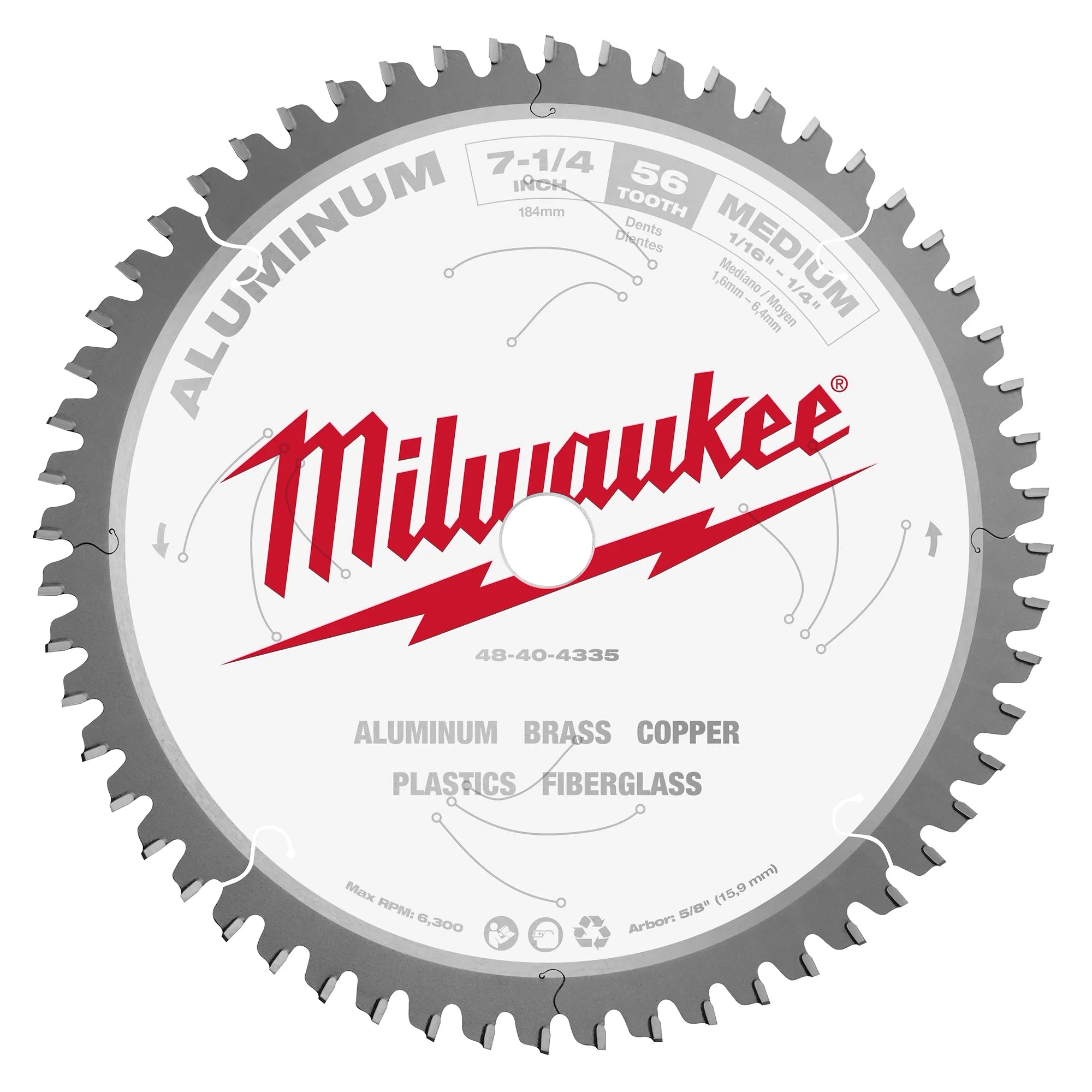 Milwaukee Lames de scie circulaire de coupe d'aluminium 48-40-4360