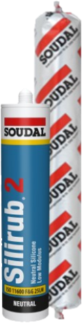 Soudal 100253 Silirub 2 – Black Window & Door Silicone Sealant, 600 ml Sausage Pack