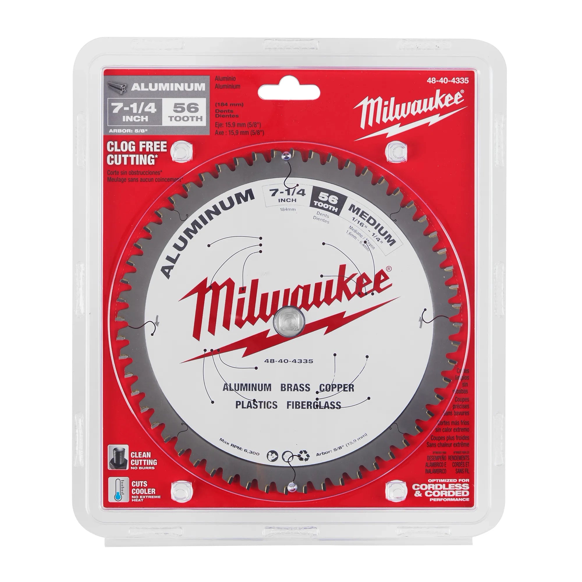 Milwaukee Lames de scie circulaire pour découpe d’aluminium 48-40-4075
