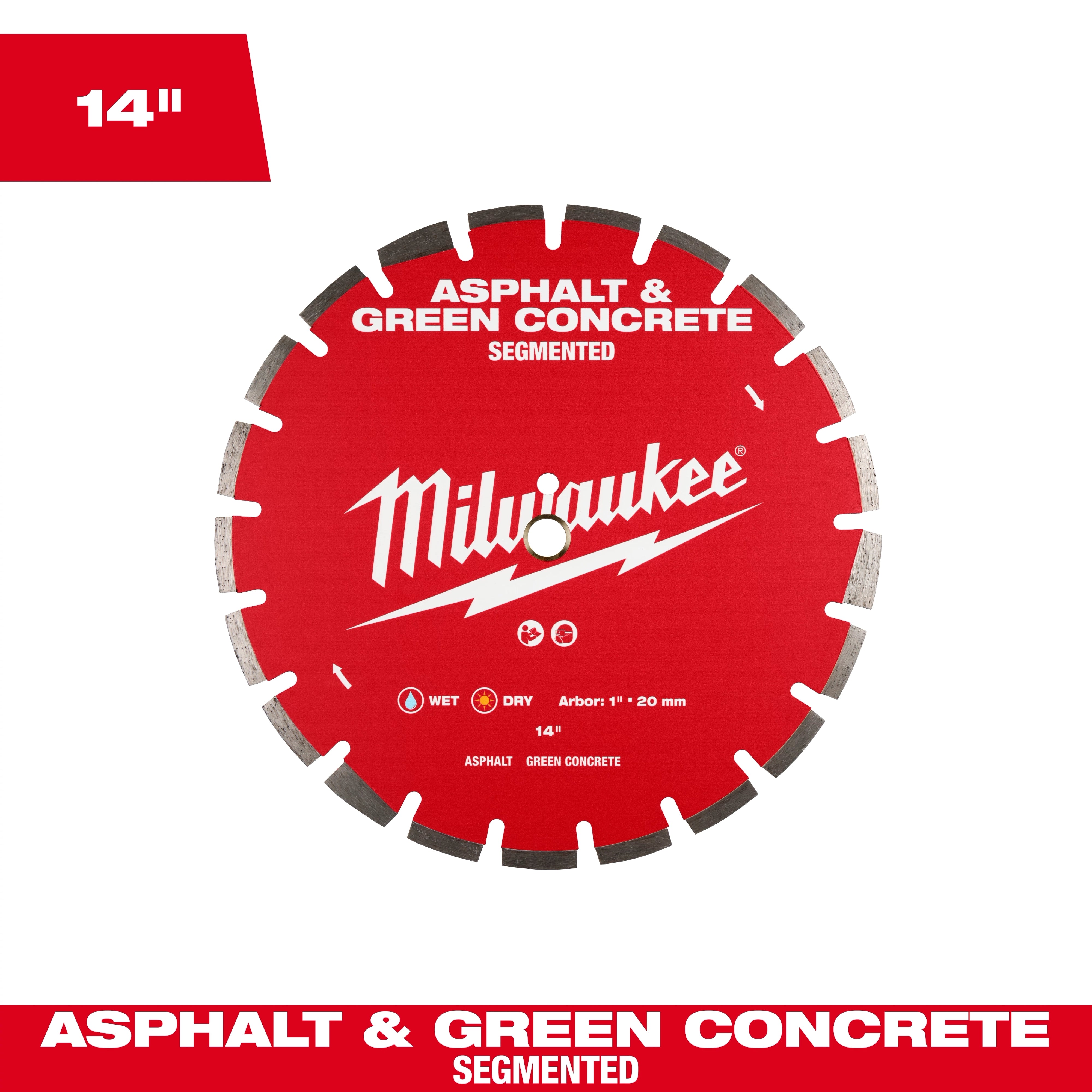 Milwaukee Tranche Diamantée Segmentée pour Asphalte et Béton Vert 49-93-7240