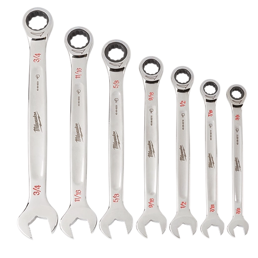 Milwaukee Set de clés combinées à cliquet 7 pièces - SAE 48-22-9406