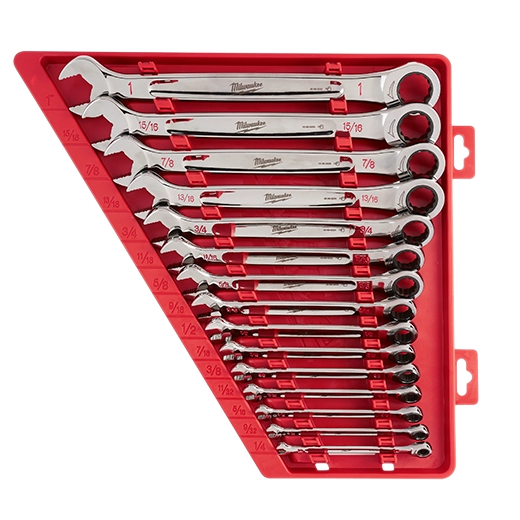 Milwaukee Set de clés combinées à cliquet 15 pièces - SAE 48-22-9416