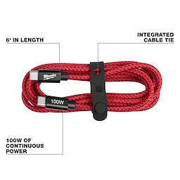 Milwaukee Câble USB‑C 100W 6 ft 48-59-2848