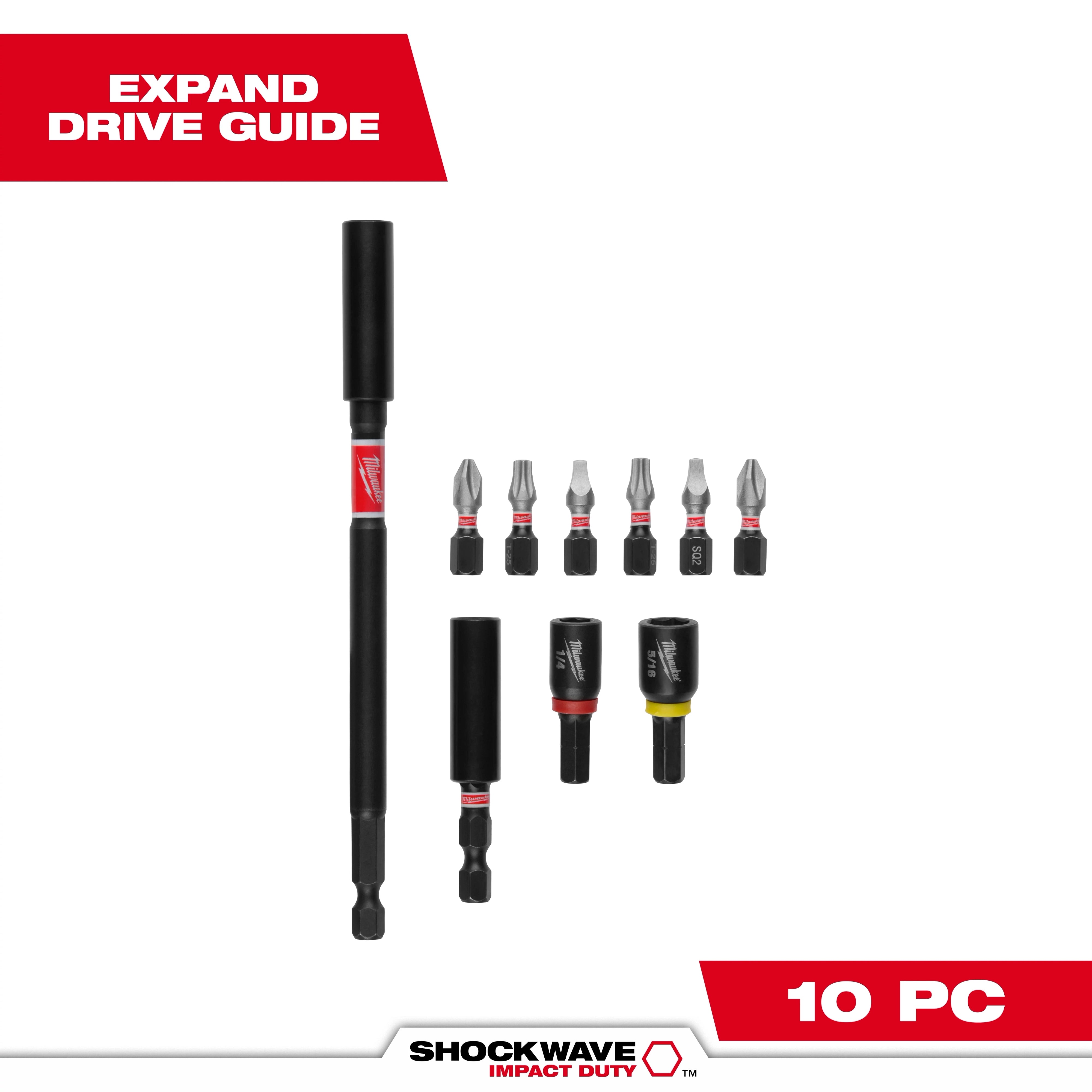 Milwaukee Ensemble d'extension 10 pièces SHOCKWAVE™ Impact Duty 48-32-4513