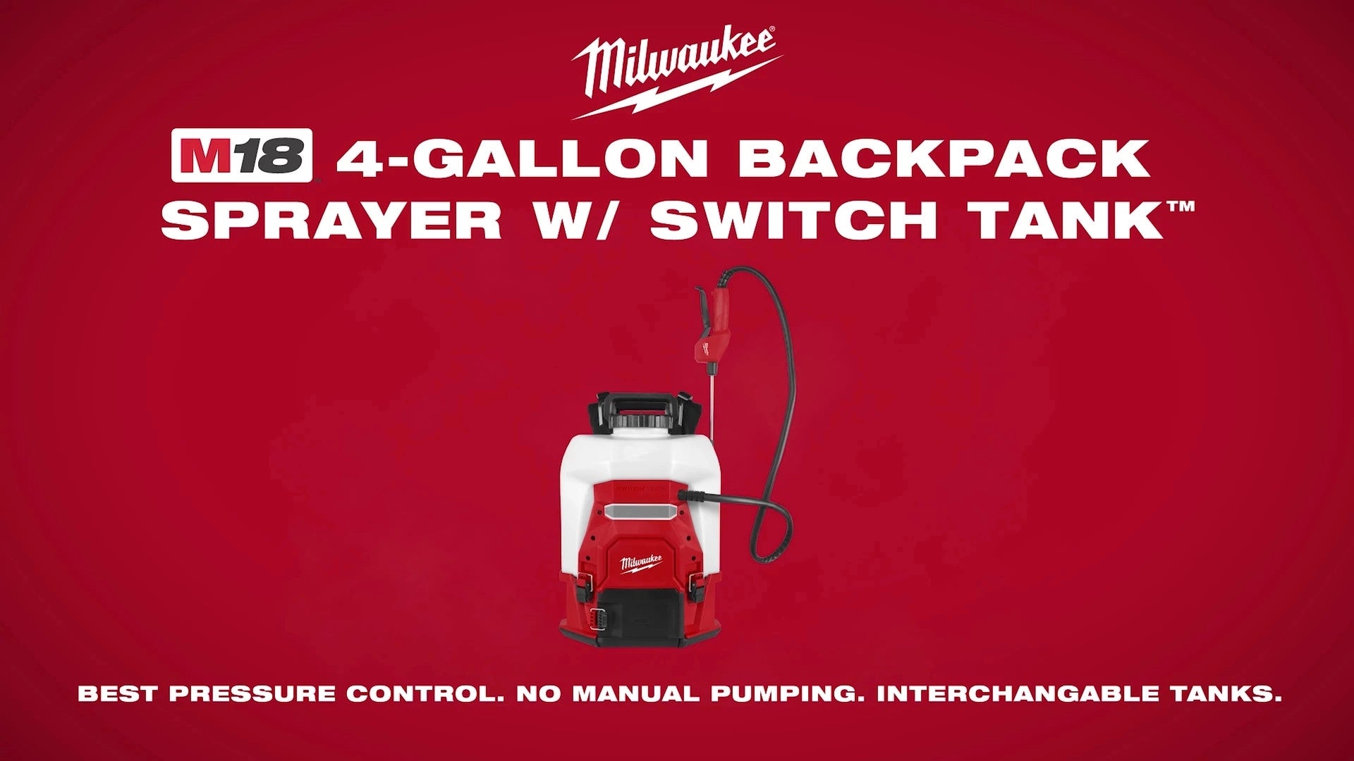 Milwaukee Pulvérisateur sac à dos M18™ 4 gallons avec SWITCH TANK™ (Kit) 3019-21PS
