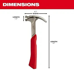 Milwaukee Marteau de finition à griffe hybride à face lisse 12 oz 48-22-9019