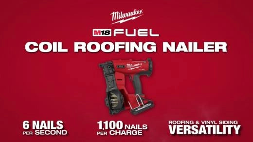Milwaukee M18 FUEL™ Coil Roofing Nailer 2909-20