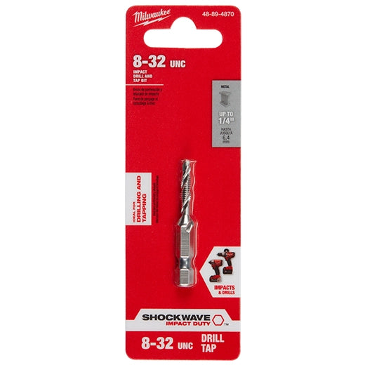 Milwaukee Foret et taraudeuse à impact SHOCKWAVE™ 8-32 UNC 48-89-4870
