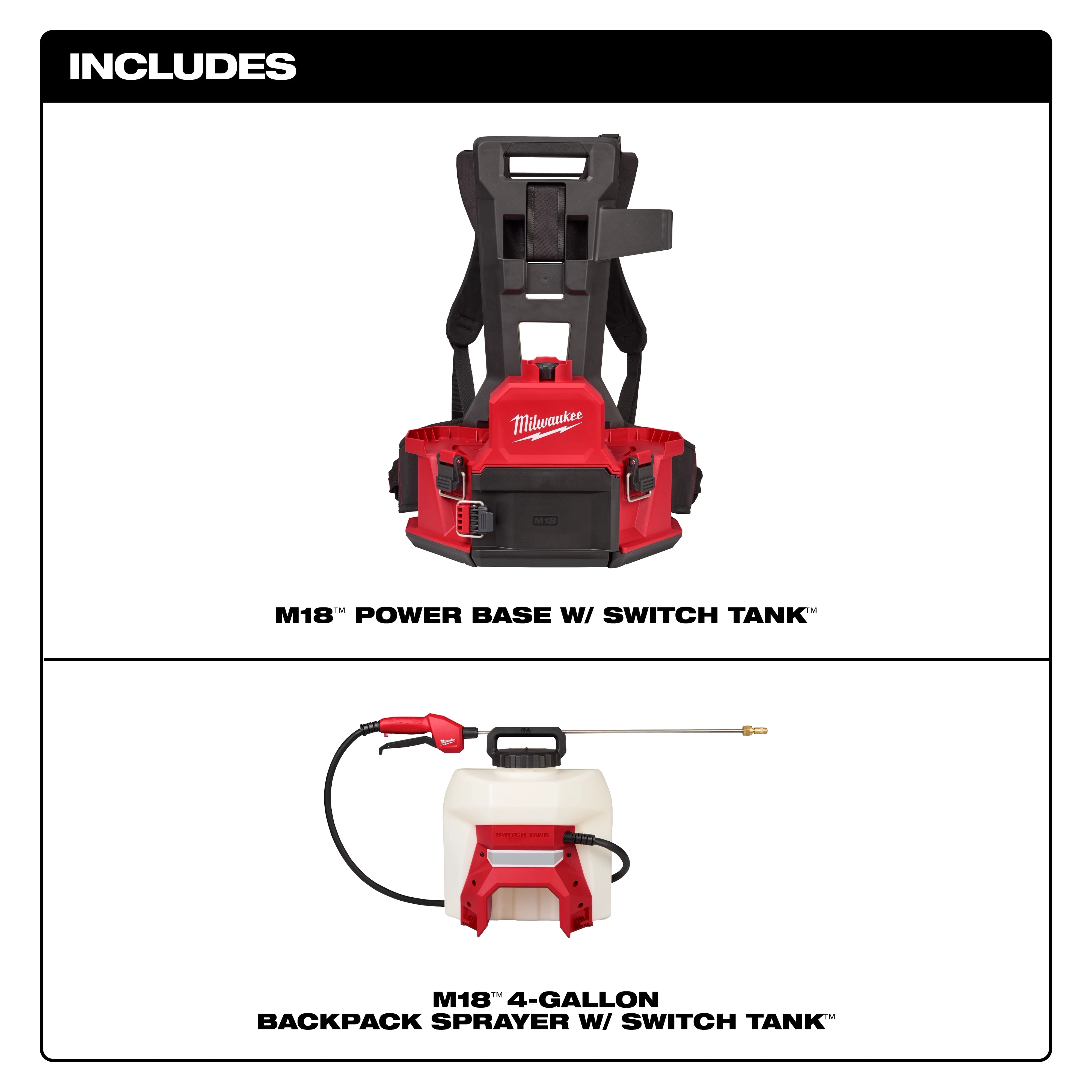 Milwaukee M18™ Pulvérisateur à dos de 4 gallons avec SWITCH TANK™ (outil uniquement) 3019-20PS