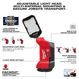 Milwaukee Lampe à inondation multidirectionnelle M12™ ROVER™ avec compatibilité PACKOUT™ 2350-20