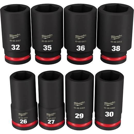 Milwaukee Set de douilles métriques profondes 6 points 3/4" Drive 8 pièces SHOCKWAVE Impact Duty™ 49-66-7020