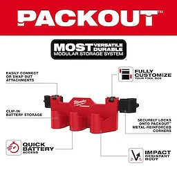 Milwaukee Accessoire de Rack à Batteries M12™ pour Boîte à Outils PACKOUT™ 48-22-8604