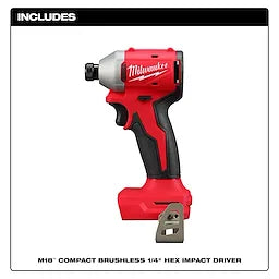 Milwaukee M18™ Perceuse à chocs compacte sans balais ¼\" Hex 3650-20
