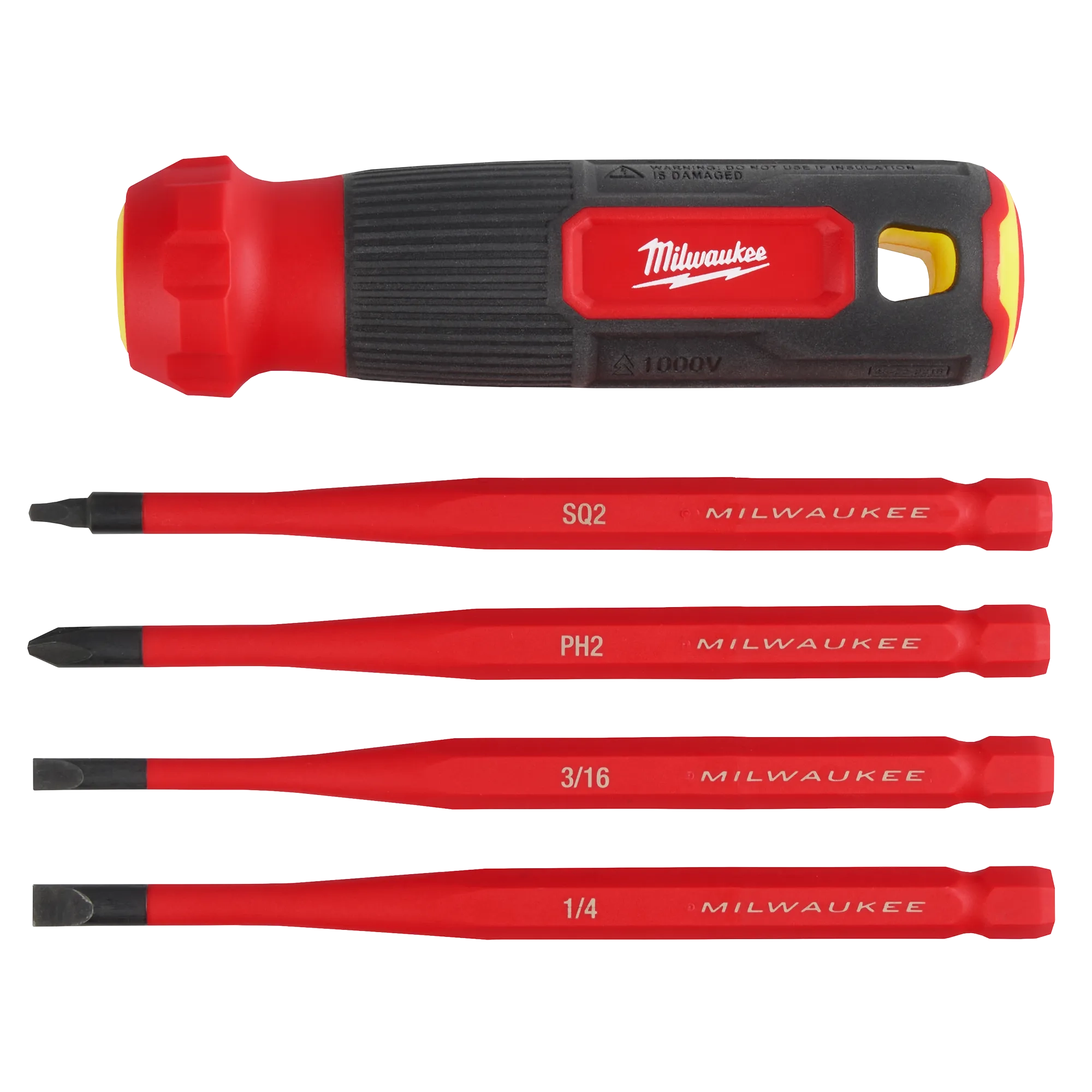 Milwaukee Tournevis multi-embouts à pointe fine isolé 4-en-1 1000 V 48-22-2216