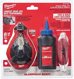 Milwaukee Kit de corde à tracer en aluminium 100 pi avec craie bleue et ligne supplémentaire 48-22-3993