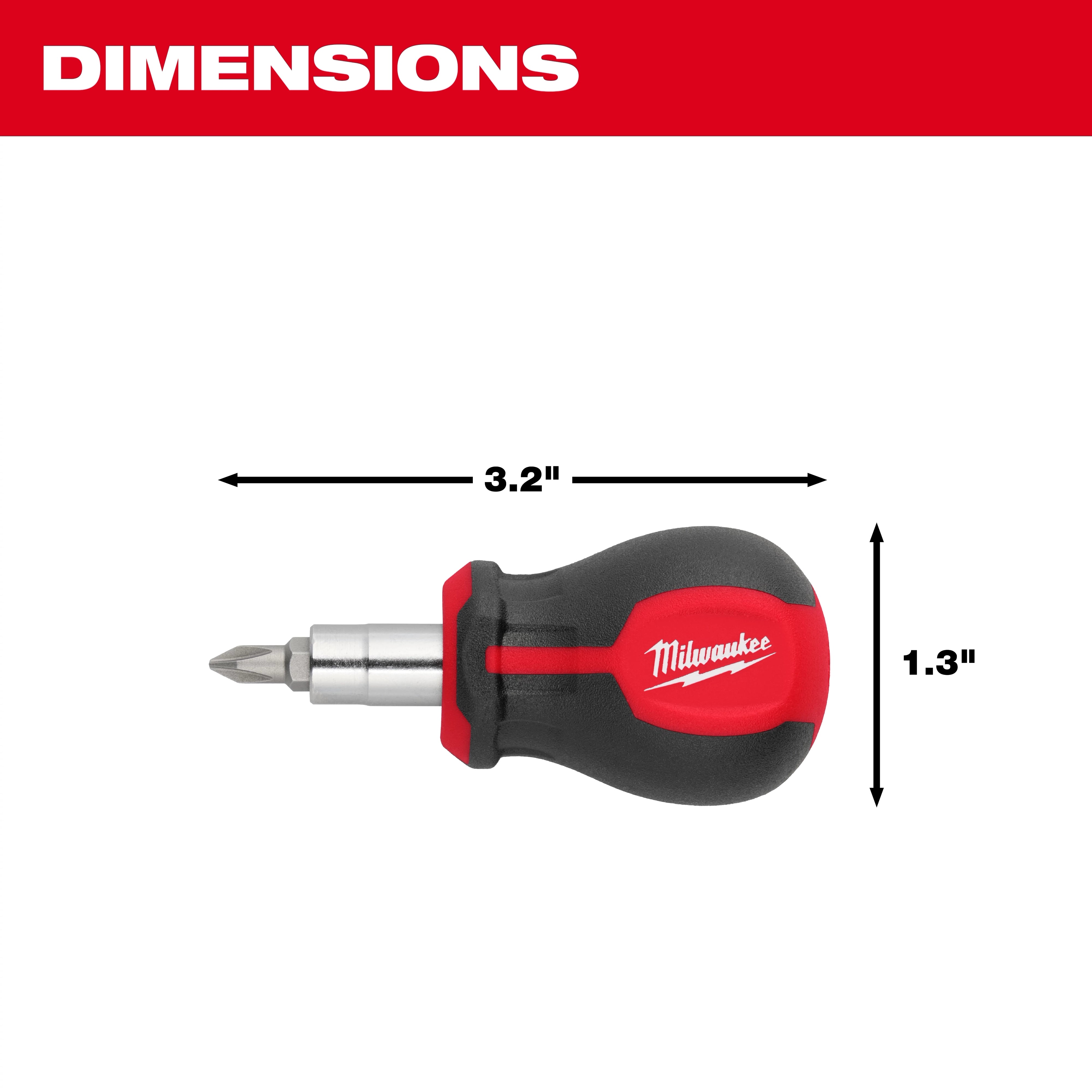 Milwaukee Tournevis multi-embouts 6-en-1 à poignée courte 48-22-2762
