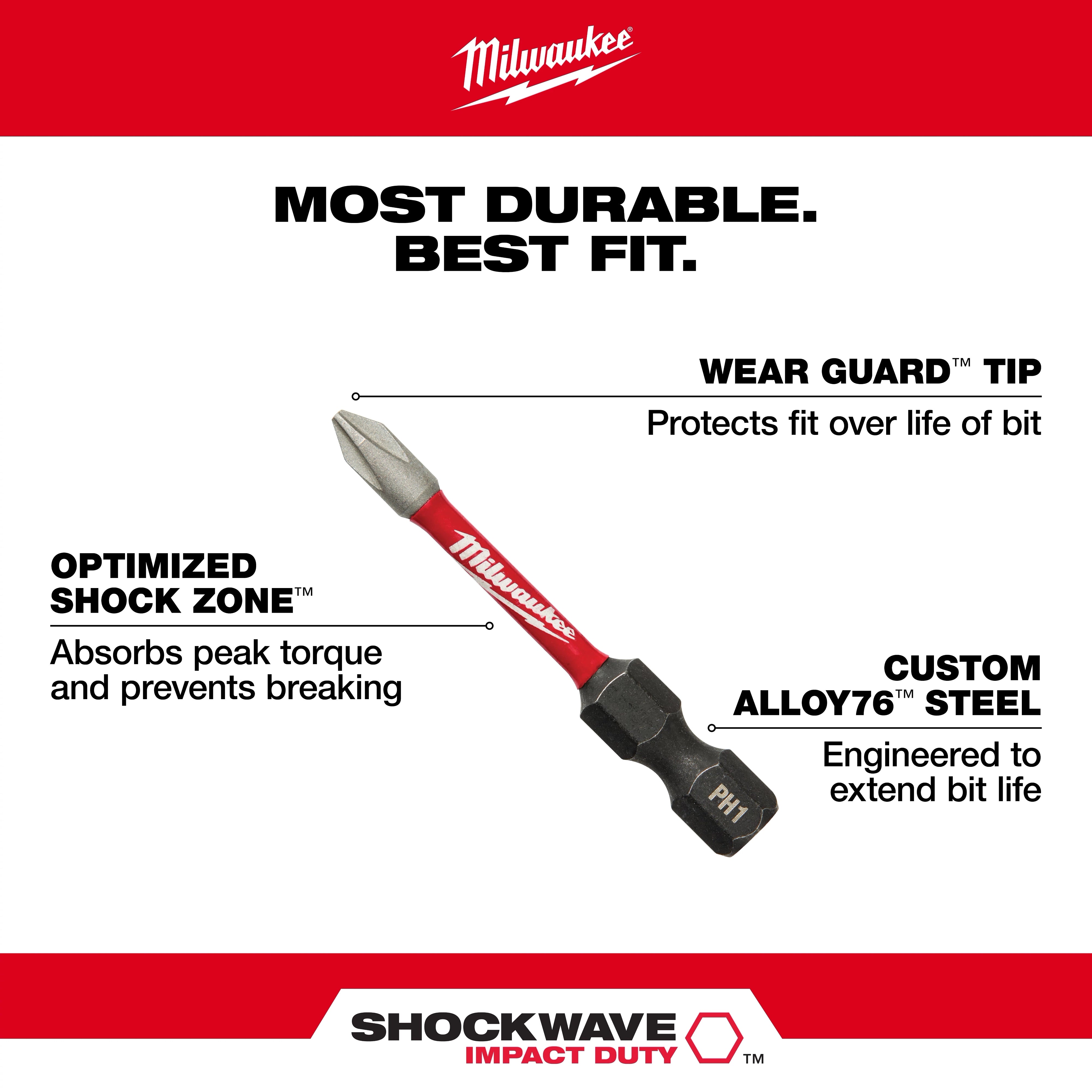 Milwaukee Ensemble PACKOUT™ SHOCKWAVE™ Impact Duty 60PC Perceuse, Visseuse & Fixation 48-32-5162