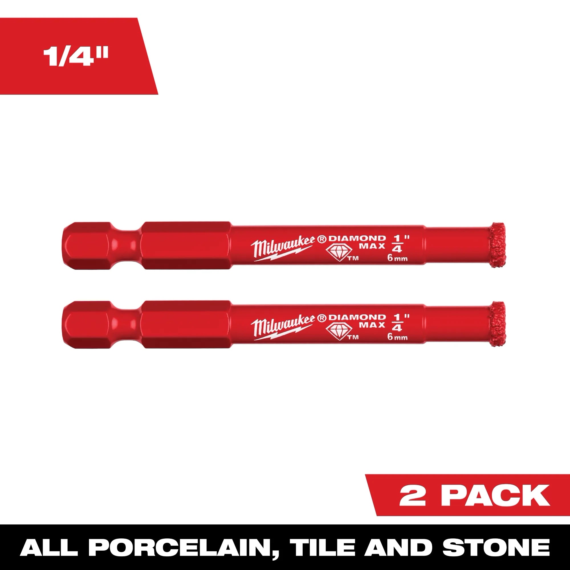 Milwaukee Milwaukee® Forets à trépan diamant 1/4" Diamond Max™ - 2 pièces 49-56-0501