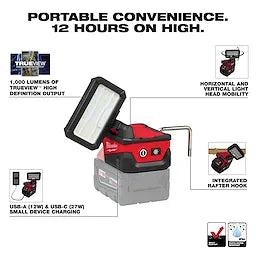 Milwaukee Lampe à floodlight compacte pliable M18™ ROVER™ avec charge USB 2359-20