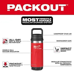 Milwaukee Bouteille isolée PACKOUT™ 18 oz avec couvercle à gorgée 48-22-8382R