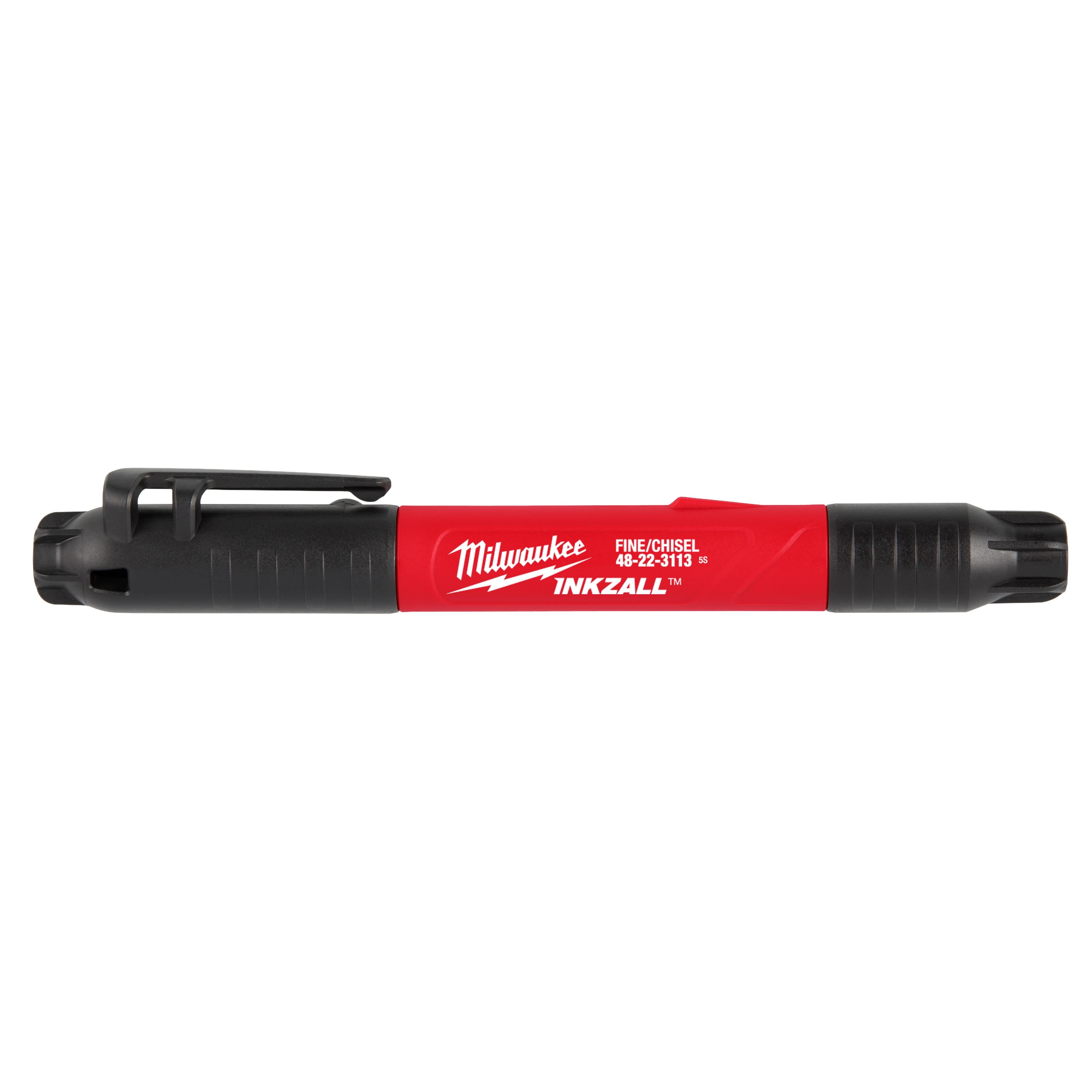 Milwaukee INKZALL™ Double Sided Black Jobsite Marker – Fine Point & Chisel Tip 48-22-3113