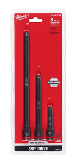Milwaukee Kit d'Extension d'Arbre 3/8" SHOCKWAVE Impact Duty™ 3 pièces 49-66-6714