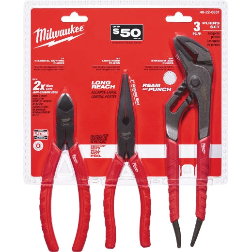 Milwaukee Kit de pinces Comfort Grip - 3 pièces 48-22-6331