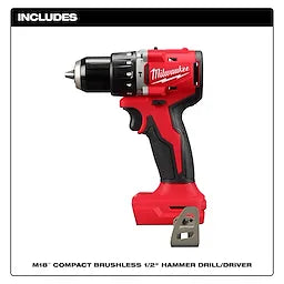 Milwaukee M18™ Perceuse/Marteau à percussion sans balais 1/2" compact 3602-20