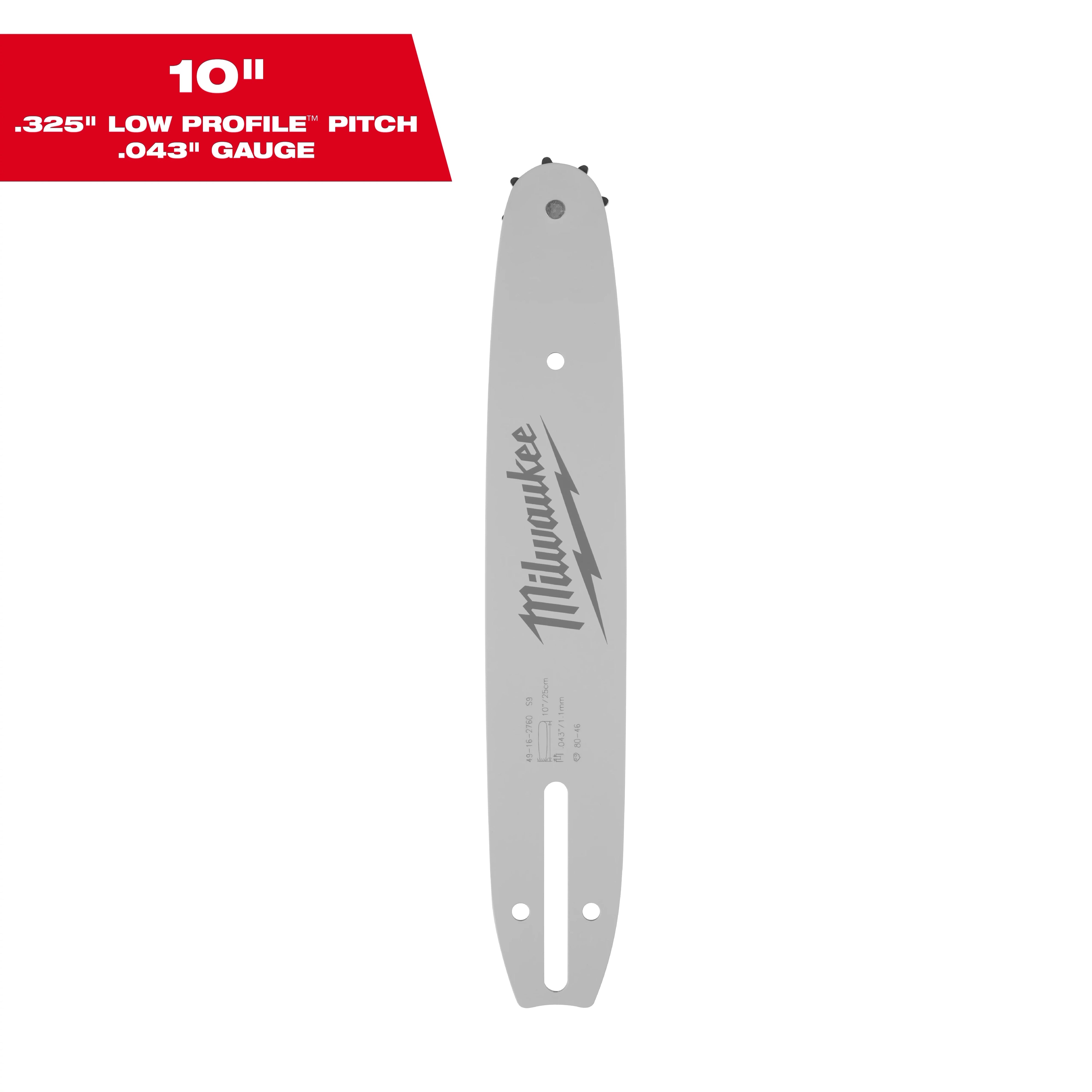 Milwaukee Barre de guidage 10\" .325\" LOW PROFILE™ Pitch, .043\" Gauge 49-16-2760