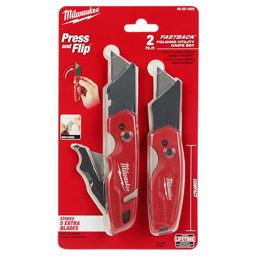 Milwaukee Ensemble de couteaux utilitaires pliants FASTBACK™ 48-22-1503
