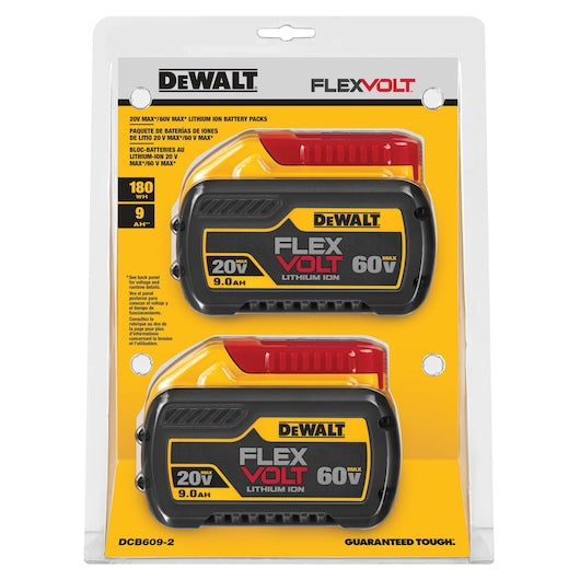 Dewalt FLEXVOLT® 20V/60V MAX* 9Ah Battery (2 Pk) DCB609-2