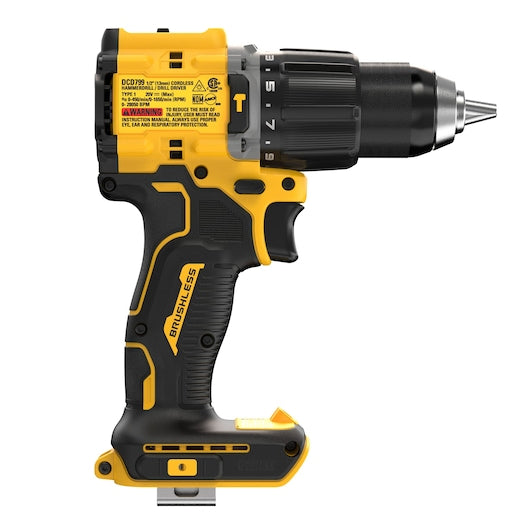 DeWalt Perceuse à percussion sans fil ATOMIC™ 20V MAX* sans balais 1/2 po (outil seul) DCD799B