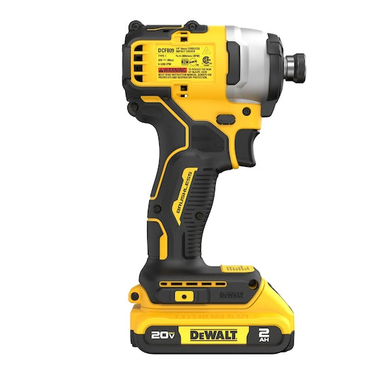 DeWalt Kit de perceuse à chocs compacte 1/4 po ATOMIC™ 20V MAX* sans fil à moteur brushless DCF809D1