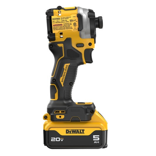 Dewalt 20V MAX* ATOMIC™ Brushless Cordless 3-Speed 1/4 in. Impact Driver Kit DCF850P1