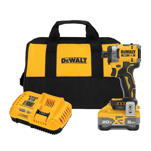 DeWalt Kit de perceuse à chocs sans fil 20V MAX* XR® à 3 vitesses, couple élevé, embout 1/4 po., sans balais, avec XR POWERPACK™ DCF860WW1