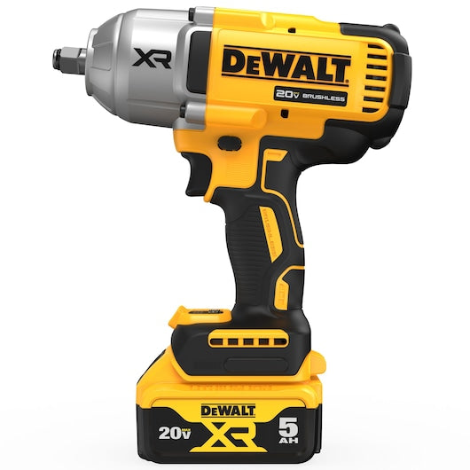Dewalt 20V MAX* XR® 1/2 In. High Torque Impact Wrench With Hog Ring Anvil Kit With (2) 5.0 Ah Batteries & Charger Kit DCF900P2
