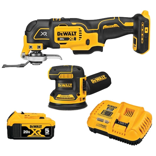 Dewalt 20V MAX* XR® Brushless Cordless 2-Tool Woodworking Kit (Sheet Sander & Multi-Tool) DCK202P1