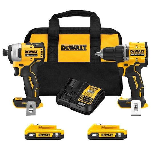 DeWalt Kit combo ATOMIC™ 20V MAX* perceuse/visseuse compacte sans balais et perceuse à chocs DCK225D2