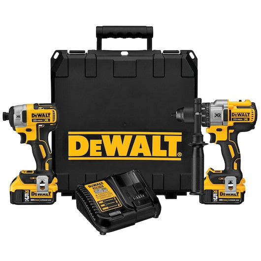 Dewalt 20V MAX* Cordless Brushless XR® Hammer Drill & Impact Driver Combo Kit (5.0Ah) DCK299P2