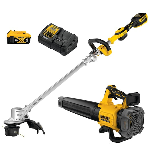 Dewalt 20V MAX* XR® Brushless 14 in. Cordless Folding String Trimmer and Handheld Blower Combo Kit DCKO222M1